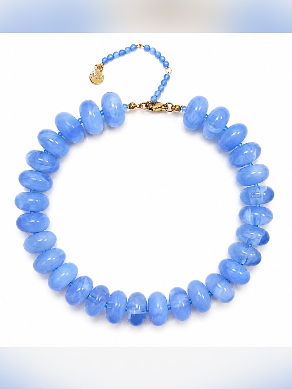 NEW✨ Mayamar Semi-Precious Blue Aventurine Oval Pebble Necklace MM-01690